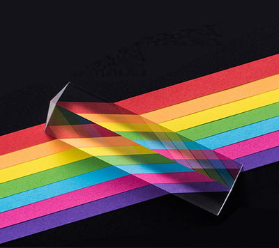 Prisma Triangular Triple de Cristal Óptico Educativo para Enseñanza de Física Espectro de Luz 5cm o 10cm