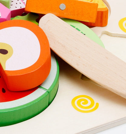 Wooden Fruit Cutting Puzzle Magnetic Fruit Cutting Board