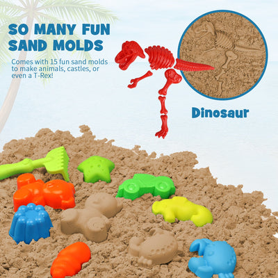 Fidtoy Beach Toy Set for Kids 3-10 with Buckets and Molds
