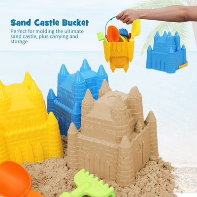 Fidtoy Beach Toy Set for Kids 3-10 with Buckets and Molds