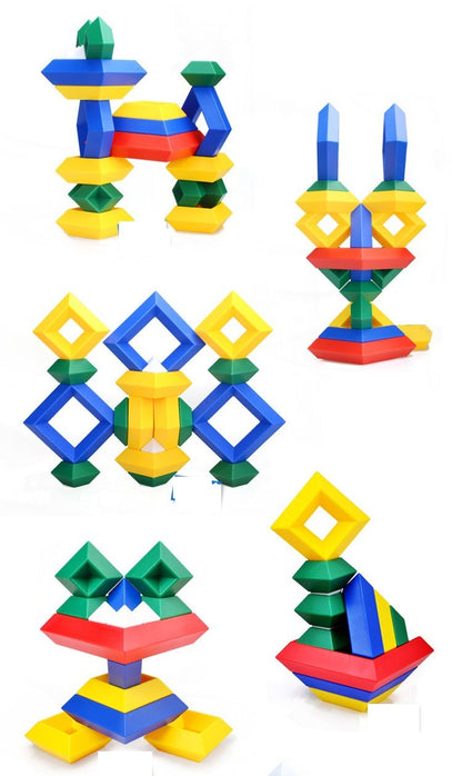 30 Pieces 3D Cubic Pyramid Building Blocks