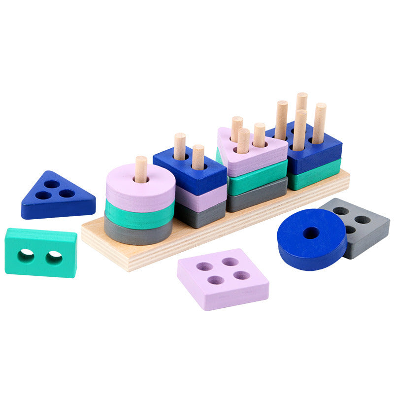 Montessori Stack and Sort Board - Eco-Friendly Wooden Toy