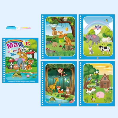 Libro de colorear mágico de agua Fidtoy Aqua Doodle, reutilizable para niños pequeños