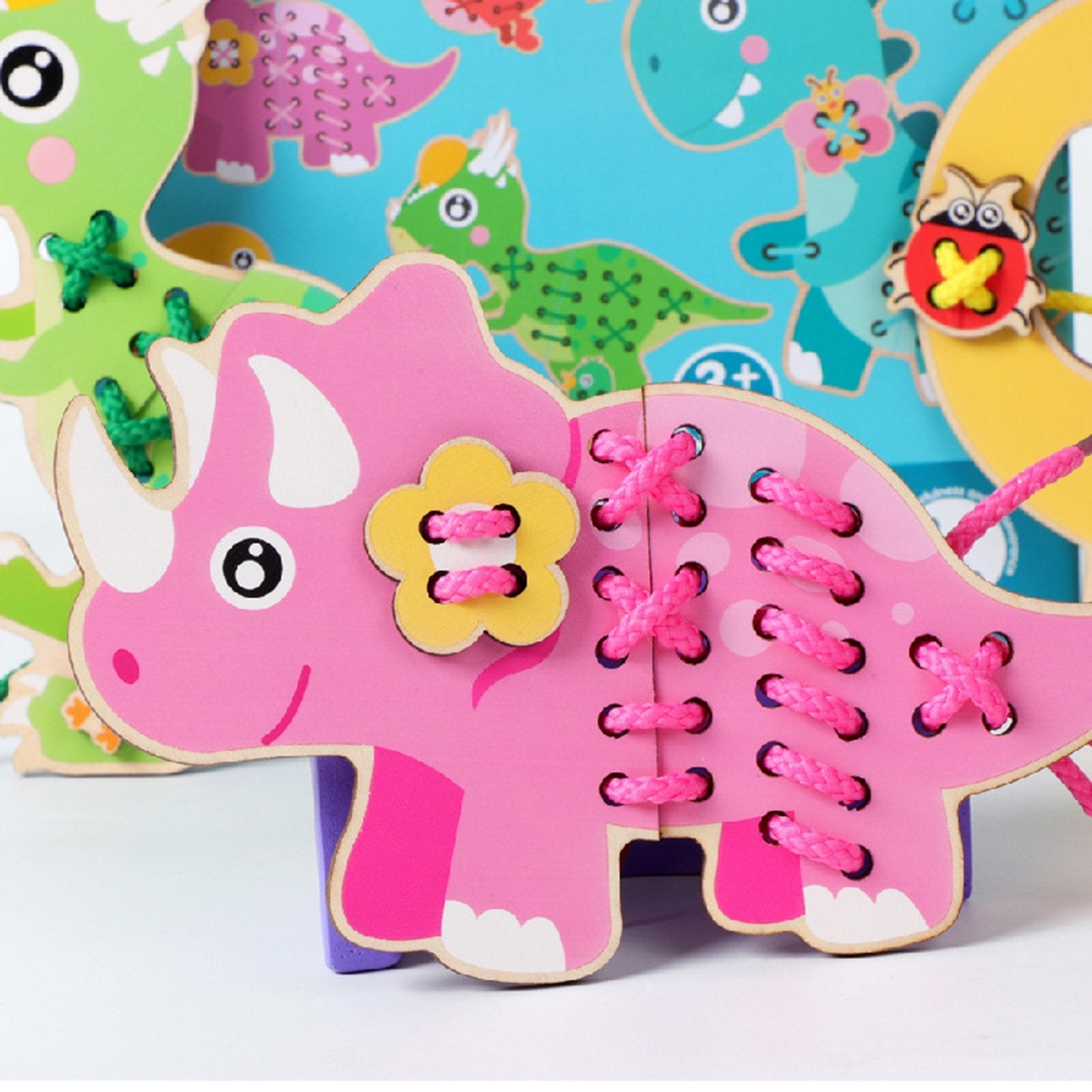 Tableros para ensartar con dinosaurios