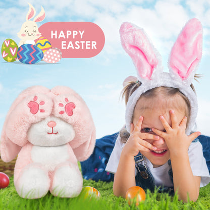 Baby Easter Bunny Stuffed Animals, 12" Soft Plush Rabbit Toy, Infant Hide Seek