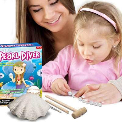 Kit d'Excavation de Coquillages Fidtoy pour Enfants 3+ – Apprentissage STEM & Activité Bracelet de Perles DIY