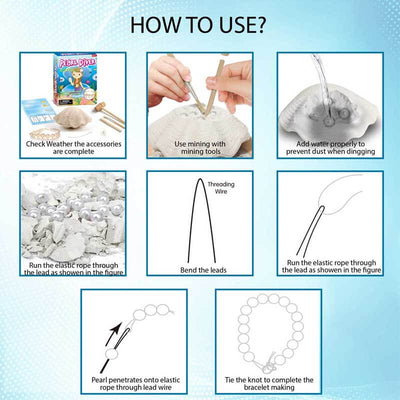Kit d'Excavation de Coquillages Fidtoy pour Enfants 3+ – Apprentissage STEM & Activité Bracelet de Perles DIY
