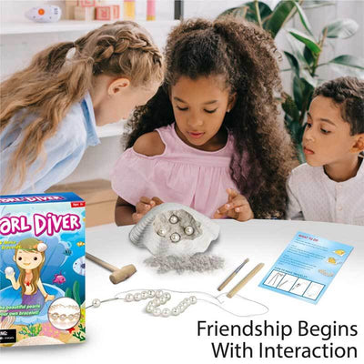 Kit d'Excavation de Coquillages Fidtoy pour Enfants 3+ – Apprentissage STEM & Activité Bracelet de Perles DIY