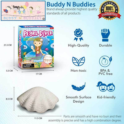 Kit d'Excavation de Coquillages Fidtoy pour Enfants 3+ – Apprentissage STEM & Activité Bracelet de Perles DIY