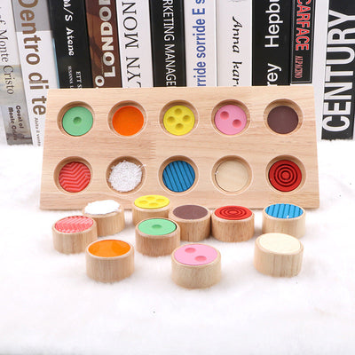Tableau d'association de formes et de couleurs Montessori Jeu de mémoire tactilo-visuel Goki Feel-A-Pair
