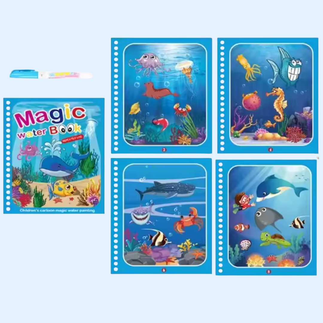 Libro de colorear mágico de agua Fidtoy Aqua Doodle, reutilizable para niños pequeños