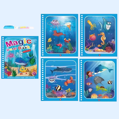 Libro de colorear mágico de agua Fidtoy Aqua Doodle, reutilizable para niños pequeños