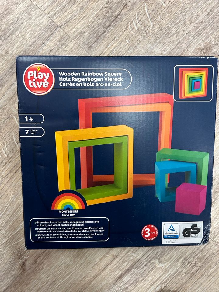Rainbow Squares Early Toddler Building Blocks