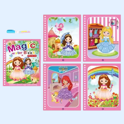 Libro de colorear mágico de agua Fidtoy Aqua Doodle, reutilizable para niños pequeños