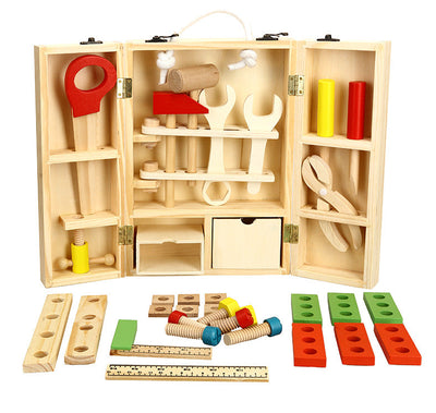 Boîte à outils en bois – ensemble de jeu