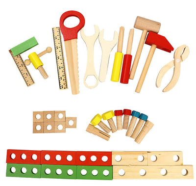 Boîte à outils en bois – ensemble de jeu