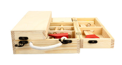 Boîte à outils en bois – ensemble de jeu