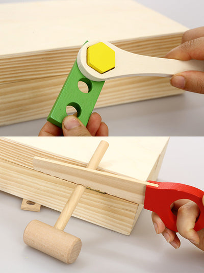 Boîte à outils en bois – ensemble de jeu