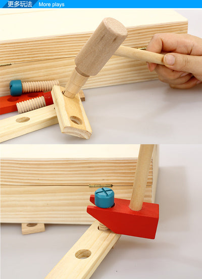 Boîte à outils en bois – ensemble de jeu