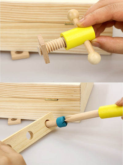 Boîte à outils en bois – ensemble de jeu