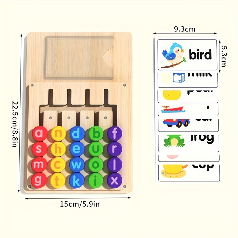 Alphabet Learning Board with 12 Word Cards for Kids