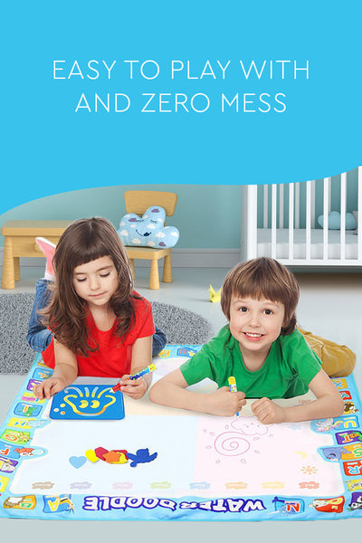 Tapis de Dessin Magique à l'Eau Zéro Salissure pour Enfants avec Stylo et Pinceau