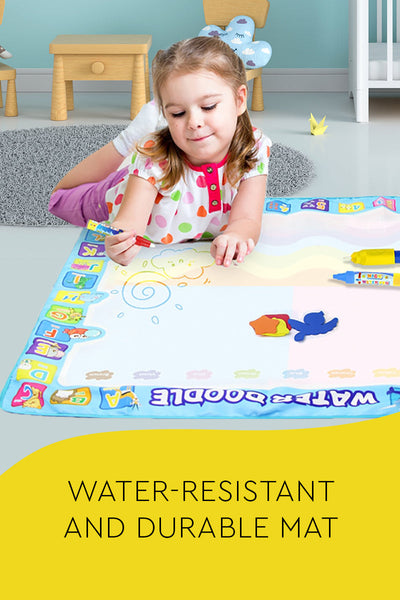 Tapis de Dessin Magique à l'Eau Zéro Salissure pour Enfants avec Stylo et Pinceau