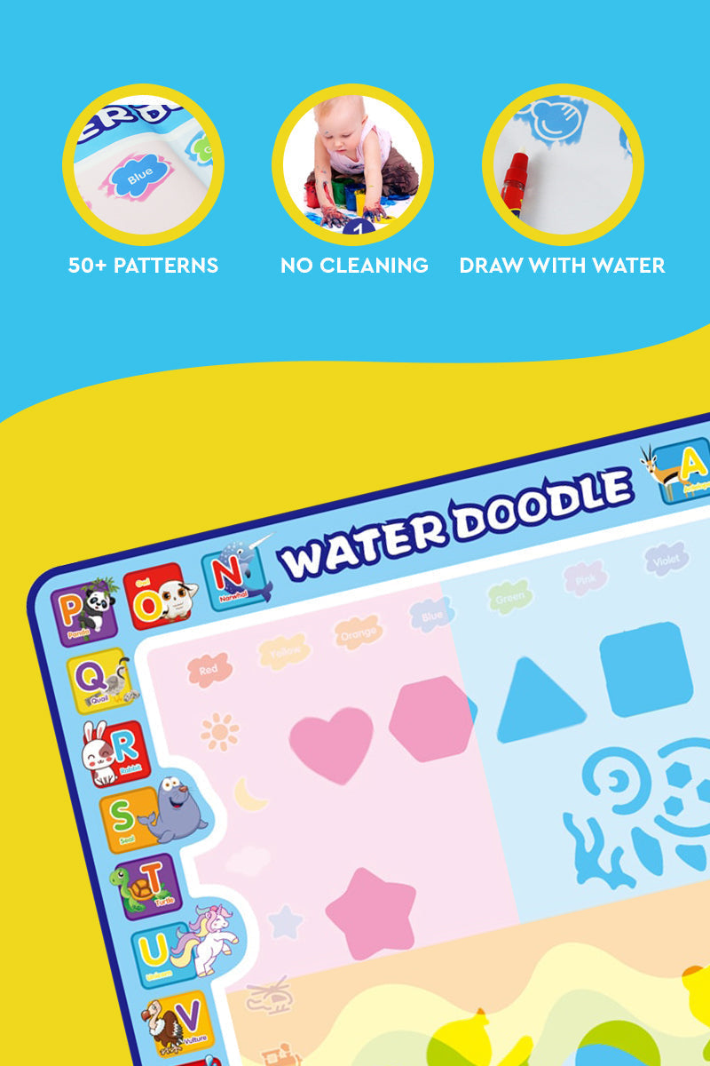 Tapis de Dessin Magique à l'Eau Zéro Salissure pour Enfants avec Stylo et Pinceau