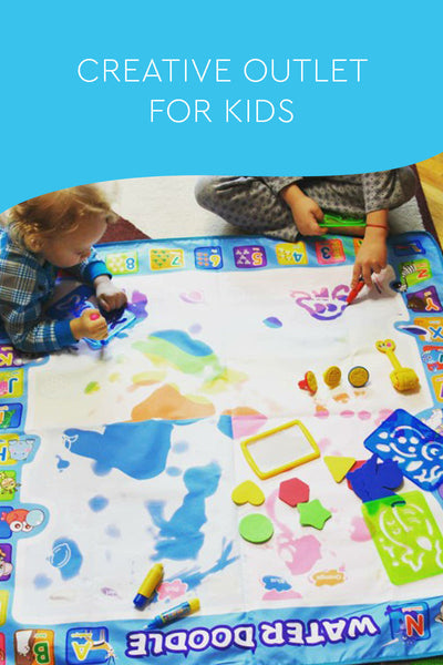 Tapis de Dessin Magique à l'Eau Zéro Salissure pour Enfants avec Stylo et Pinceau