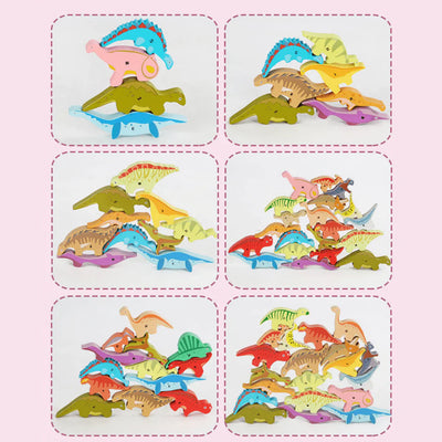 Wooden Puzzle Dinosaur Blocks with Alphabets