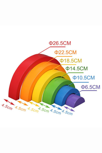 6-Piece Rainbow Wooden Montessori Blocks