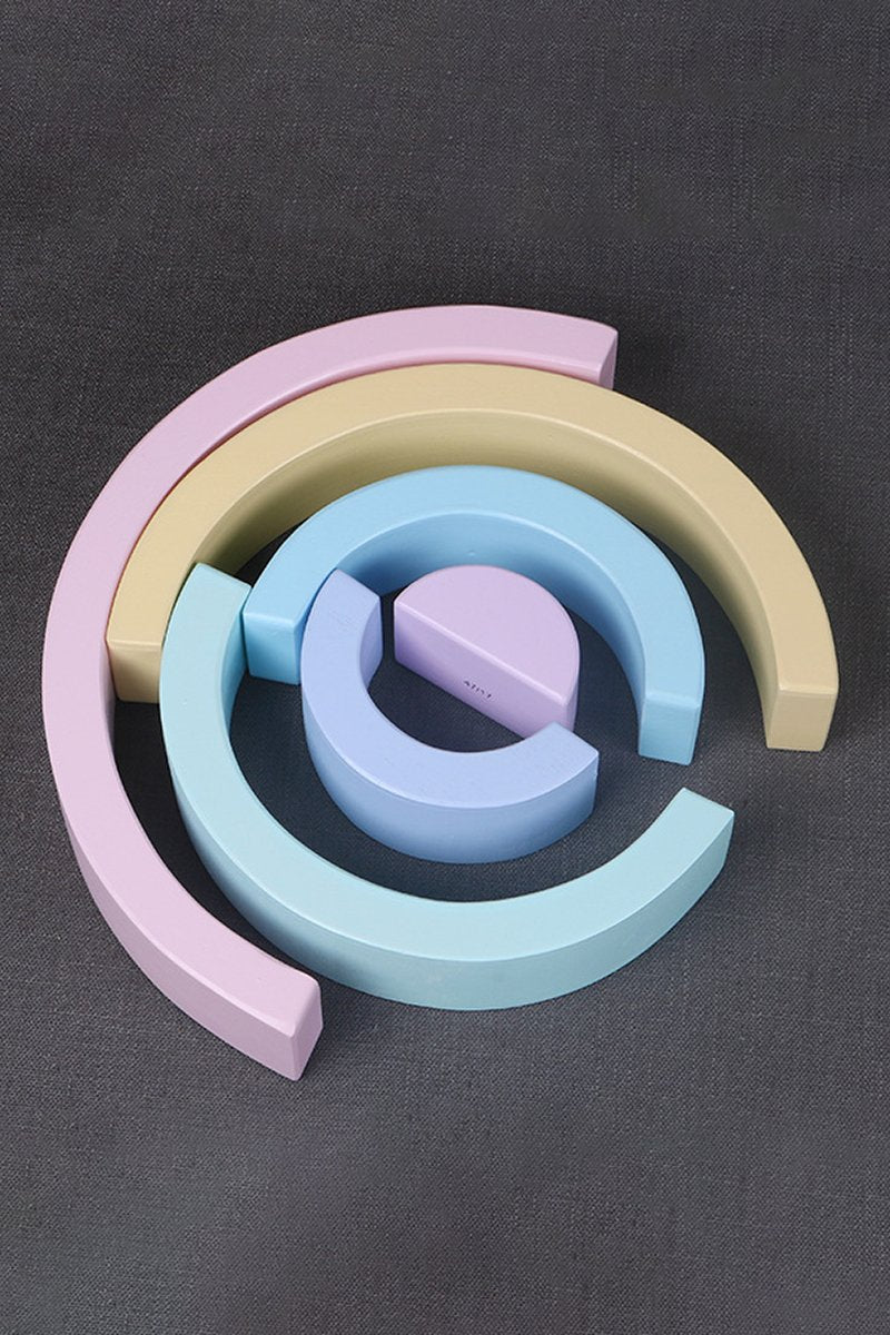 6-Piece Rainbow Wooden Montessori Blocks