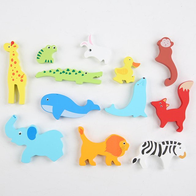 Fidtoy Wooden Animal & Forest Puzzle Set – Montessori Educational Toy for Toddlers