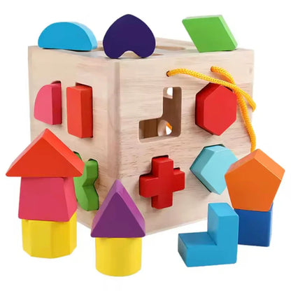 Baby Wooden Geometric Building Blocks