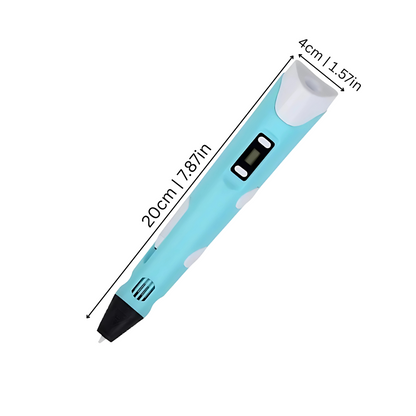 3D Printing Pen Set – Portable Drawing Pen with LED Display & PLA Filament for Kids & Adults