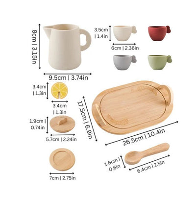 Service à thé en bois