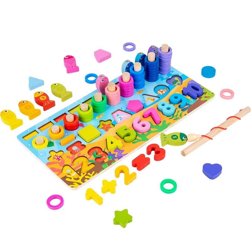 4in1 Numbers Shapes Matching Logarithmic Board - A09