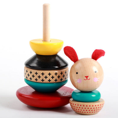 JOUET À EMPILER LAPIN EN BOIS - Jouets pour la motricité fine