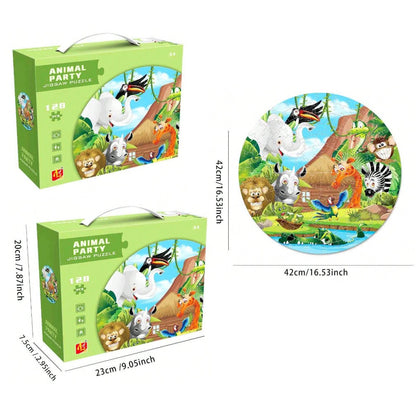 Wild Animal Jigsaw Puzzle 128 pieces Kit - 42x42 cm