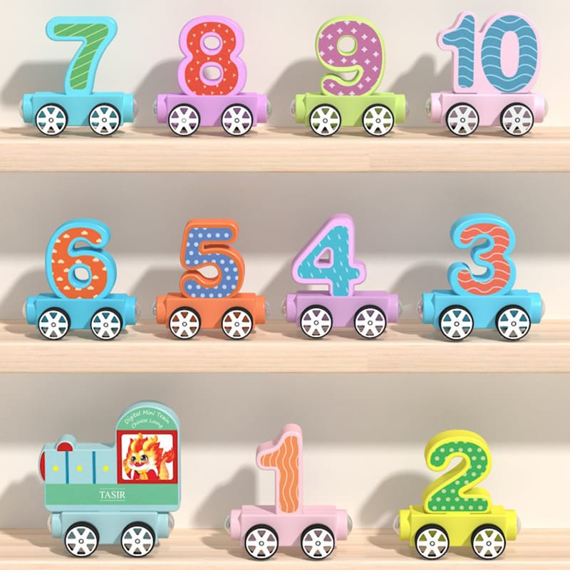Wooden Magnetic Number Train - 1 to 10