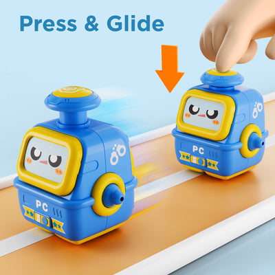 Fidtoy Press to Go Robot Car Toys for Toddlers - Lot de 4