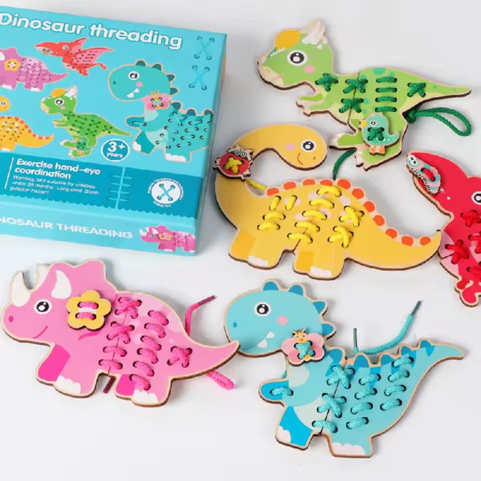 Wooden Dinosaur Threading Hand-Eye Coordination - 684