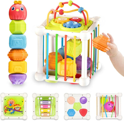 Cubo de aprendizaje de formas y actividades multifunción para bebés - 03C