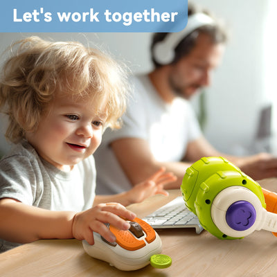Fidtoy Ensemble Casque Musical et Jouet Souris pour Bébé