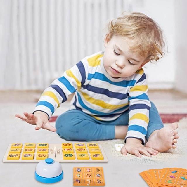 Juego interactivo de campana para emparejar números y dinosaurios - 2 jugadores