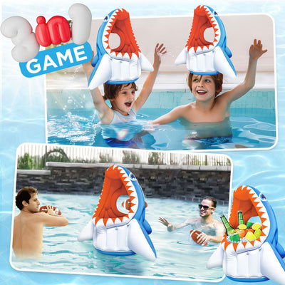 Fidtoy Shark Pool Game Inflatable 3-in-1 Summer Toy