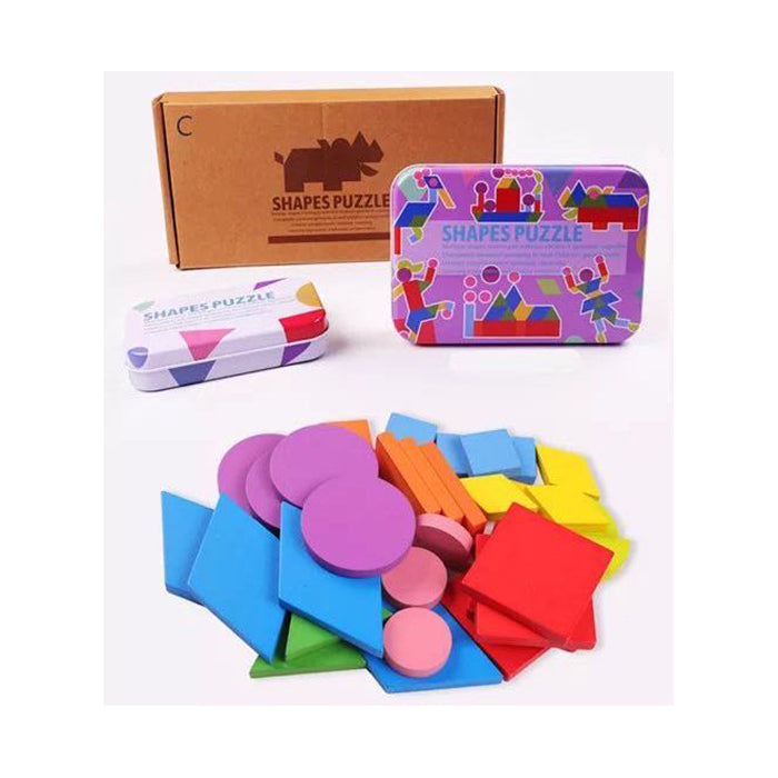 Shape Puzzle Jigsaw Puzzle Sorting and Stacking - Fine motor skills toys Games-