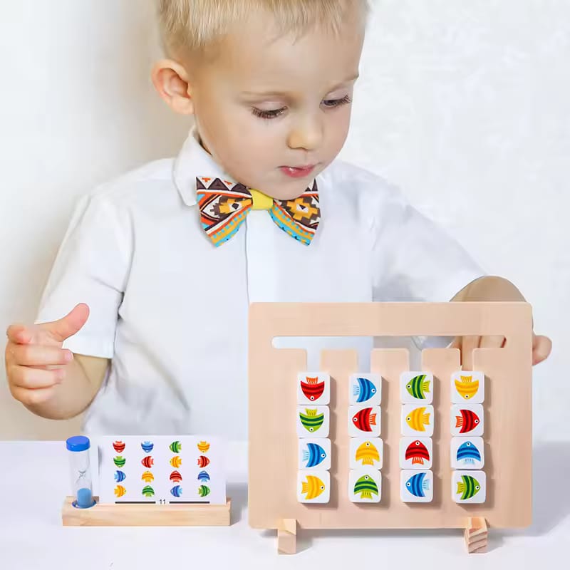 2in1 Wooden Four Color and Fish Logical Thinking Series - 685