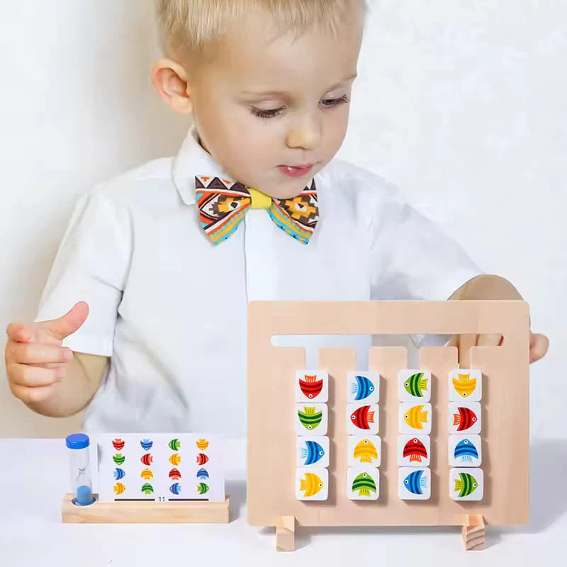 2in1 Wooden Four Color and Fish Logical Thinking Series