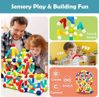 Pop Tube Magnetic Sticks Puzzle with Character -158